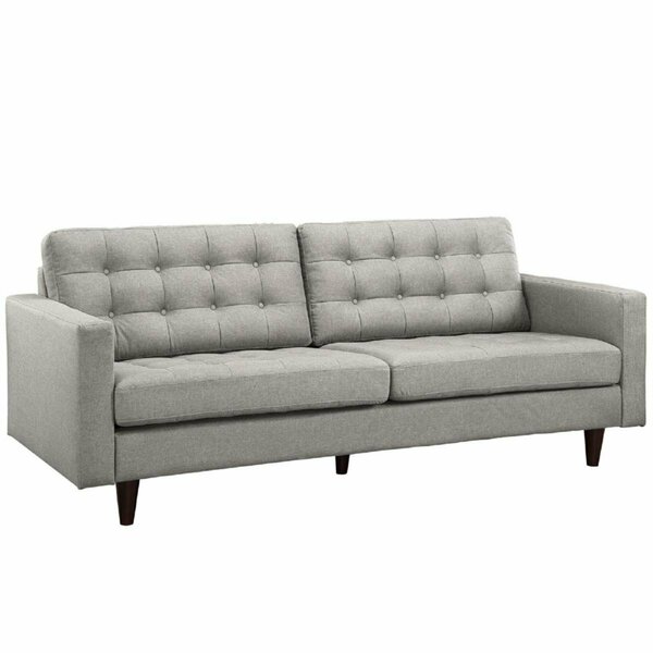 Primewir Empress Upholstered Sofa in Tufted Light Gray Fabric EEI-1011-LGR